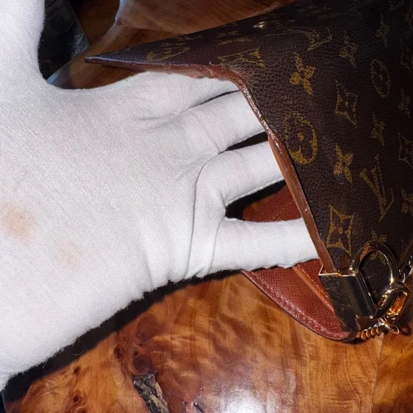 Louis Vuitton monogram vintage international brown wallet converted Crossbody
